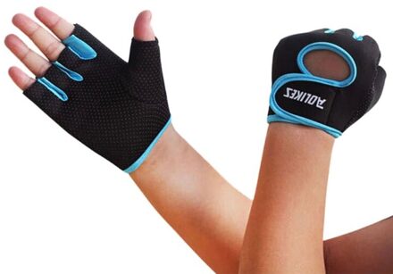 Zomer Fietsen Handschoenen Mannen Vrouwen Gewichtheffen Oefening Training Fitness Workout Gym Sport Antislip Bescherming Handschoenen Blauw / S