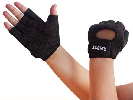 Zomer Fietsen Handschoenen Mannen Vrouwen Gewichtheffen Oefening Training Fitness Workout Gym Sport Antislip Bescherming Handschoenen zwart / M