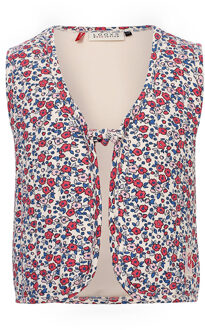 Zomer gilet meisjes sweat print - AOP bloemen multi - Maat 116/122