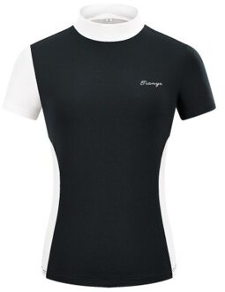 Zomer Golf Dames Shirts Ronde Hals Mode Slanke Outdoor Sport T-shirt Vochtafvoerende Sneldrogende Korte Mouwen tops zwart / S