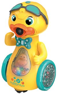 Zomer Grappig Speelgoed Elektrische Eend Bubble Machine Spuiten Muziek Verlichting Speelgoed Automatische Bubble Blower Kruipen Speelgoed Verjaardagscadeautjes geel