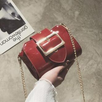 Zomer Handtas Pu Leer Vrouwen Tas Lakleer Heldere Shell Kleine Vierkante Chain Schoudertassen bordeaux