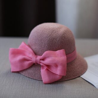 Zomer Herfst Grote Strik Zonnehoed Casual Panama Strooien Hoed Vrouwen Brede Rand Strand Jazz Hoeden Opvouwbare Outdoor reizen roze