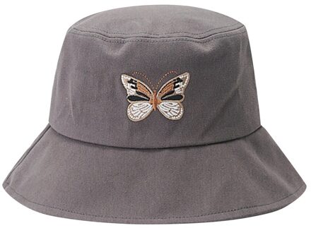 Zomer Hoed Vrouwen Vlinder Borduurwerk Opvouwbare Anti-Zonnebrand Emmer Zonnehoed Cap Шляпа Женская Летняя CSF200730483GY