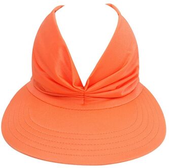 Zomer Hoed Vrouwen Zonneklep Zonnehoed Anti-Ultraviolet Elastische Hollow Top Hoed Casual Caps Oranje