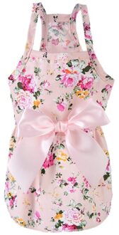 Zomer Hond Jurk Katoen Blauw Sling Hond Rok Strik Shirt Kleding Verjaardag Kleine Pup Ademend Cool Jurk Voor Honden Roze / M