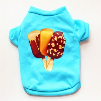 Zomer Hond Kleding Katoen Pet Kleding Voor Kleine Honden Vest Shirt Blauw Kleur Ijs Puppy Hond Kostuum Chihuahua Huisdier shirt