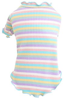 Zomer Huisdier Kleding Dunne Trui Vest Streep T-shirt Voor Kleine Honden Kat Shirt Huisdier Kleding Chihuahua Puppy Hond Vest L / XL