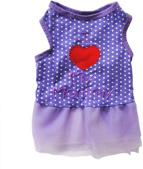 Zomer Huisdier Puppy Dog Kleding Liefde Moeder Brief Borduurwerk Vest Rok Ruches Jurk Hond Jurk Liefde Hart Pet Doek hond Rok XS