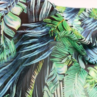 Zomer Jurk Doek Afrika Leafs Print Stof Chiffon