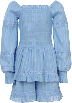 Zomer jurk meisjes - blauw - Maat 152