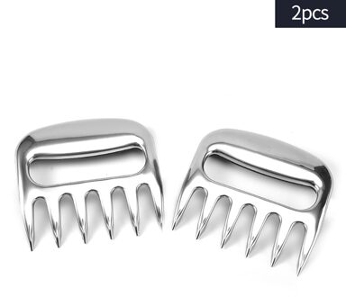 Zomer Keukengerei Eenvoudige Vleesmolen Bear Claw Separator Voedsel Vlees Cutter Picknick Barbecue Vlees Processor Steak zilverachtig metal