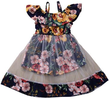 Zomer Kinderen Meisje Jurken Mouwloze Vestidos Peuter Baby Meisjes Bloem Vest Bloemen Ruffle Mesh Jurk Zomer Kleding # P30 24M