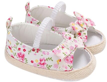 Zomer Kindje Zomer Bloemenprint Boog Baby Meisje Sandalen Anti-Slip Soft Sole Bodem Lopen Prinses Schoenen Eerste Wandelaars