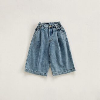 Zomer Koreaanse Stijl Peuters Kids Wijde Broek Losse Zachte Kinderen Rechte Denim Broek Baby Meisjes Casual jeans 4T
