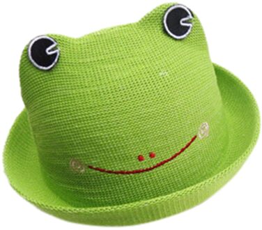 Zomer Leuke Dinosaurus Baby Straw Hat Jongens Meisjes Emmer Hoeden Kids Strand Outdoor Emmer Zonnehoed Bescherming Kinderen Visser Cap groen