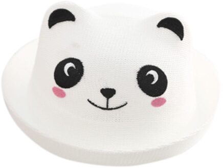 Zomer Leuke Dinosaurus Baby Straw Hat Jongens Meisjes Emmer Hoeden Kids Strand Outdoor Emmer Zonnehoed Bescherming Kinderen Visser Cap wit