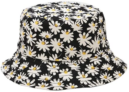 Zomer Madeliefjes Emmer Hoed Vrouwen Mode Katoen Strand Zonnehoed Twee Side Visser Hoed HT4955BK