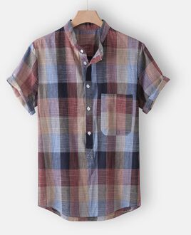 Zomer Mannen Kleding Shirts 3XL Beach Hawaiian Grijs Heren Shirts Jurk Korte Mouw Stand Kraag Losse Bloemen Tee Shirt XXL