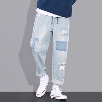 Zomer Mannen Ripped Casual Straat Hip Hop Punk Stretch Mannen Jeans Trendy Gaten Rechte Denim Broek Xxl