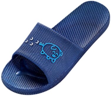 Zomer Mannen Slippers Unisex Thuis Pig Cartoon Baden Antislip Zachte Bodem Toevallige Slippers Schoenen Sandalen Indoor slippers Blauw / 42