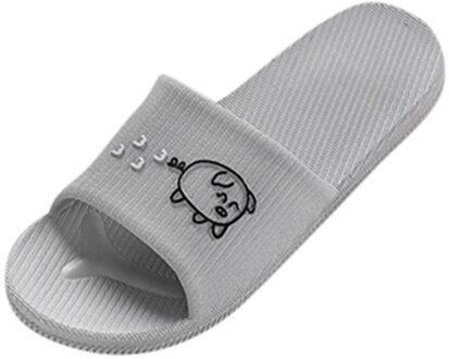 Zomer Mannen Slippers Unisex Thuis Pig Cartoon Baden Antislip Zachte Bodem Toevallige Slippers Schoenen Sandalen Indoor slippers Grijs / 42