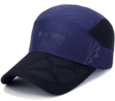 Zomer Mannen Vrouwen Sport Ademende Cap Sneldrogende Toevallige Vrouwen Mesh Zonnescherm Caps Outdoor Klimmen Reizen Wandelen Hoeden donker blauw