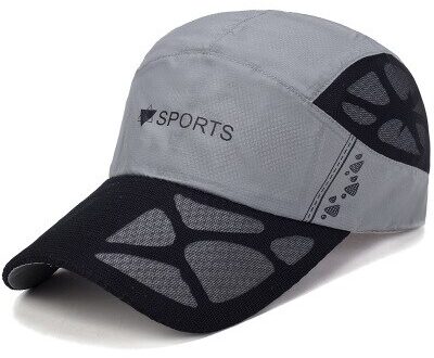 Zomer Mannen Vrouwen Sport Ademende Cap Sneldrogende Toevallige Vrouwen Mesh Zonnescherm Caps Outdoor Klimmen Reizen Wandelen Hoeden licht grijs
