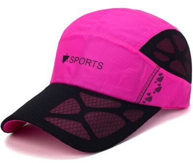 Zomer Mannen Vrouwen Sport Ademende Cap Sneldrogende Toevallige Vrouwen Mesh Zonnescherm Caps Outdoor Klimmen Reizen Wandelen Hoeden roos rood