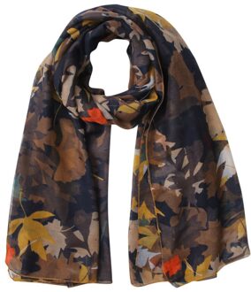 Zomer Maple Leaf Print Zijden Sjaal Koreaanse Sjaals Vrouwen Chiffon Sjaal Soft Wrap Parijs Garen Hoofddoek Strand Bandana geel