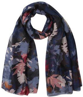 Zomer Maple Leaf Print Zijden Sjaal Koreaanse Sjaals Vrouwen Chiffon Sjaal Soft Wrap Parijs Garen Hoofddoek Strand Bandana marine