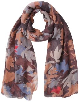 Zomer Maple Leaf Print Zijden Sjaal Koreaanse Sjaals Vrouwen Chiffon Sjaal Soft Wrap Parijs Garen Hoofddoek Strand Bandana roze