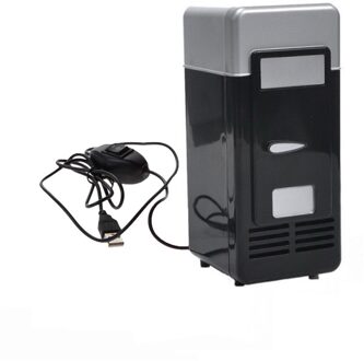 Zomer Mini Draagbare Usb Desktop Koelkast Drank Koeler Vriezer Koelkast 23 × 15 × 11Cm Zilver ثلاجة L * 5 zwart