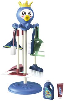Zomer Mini Kinderen Schoonmaken Speelgoed Set Omvat Bezem En Mop Pretend Speelgoed Hygiëne Cleaning Kit Kid speelgoed blauw