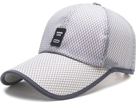 Zomer Mode Baseball Cap Rijden Vissen Outdoor Vizieren Cap Ademend Mesh Unisex Sport Hoed Streetwear Uv-bescherming Hoofddeksels licht grijs