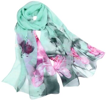 Zomer Mode Dunne Zijden Sjaal Bandana Chiffon Hijab Vrouwen Printing Lange Soft Wrap Sjaal Simulatie Dames Sjaal Sjaals