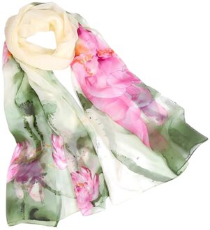Zomer Mode Dunne Zijden Sjaal Bandana Chiffon Hijab Vrouwen Printing Lange Soft Wrap Sjaal Simulatie Dames Sjaal Sjaals