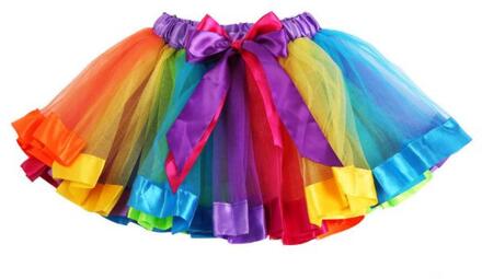 Zomer Mode Meisjes Kids Jurk Kleding Petticoat Regenboog Pettiskirt Strik Rok Tutu Jurk Dancewear Kind Kleding 1-3Y