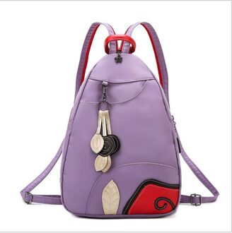 Zomer Nylon Rugzak Voor Vrouwen Mode Multifunctionele Waterdichte Rugzak Zachte Rits Pure Kleur Reizen Rugzakken licht paars