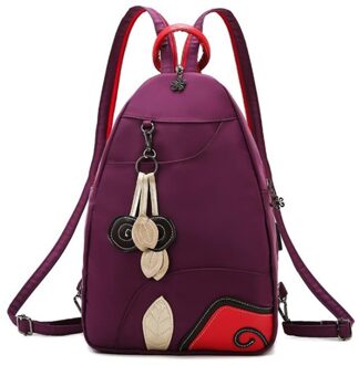 Zomer Nylon Rugzak Voor Vrouwen Mode Multifunctionele Waterdichte Rugzak Zachte Rits Pure Kleur Reizen Rugzakken paars