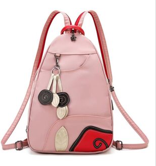 Zomer Nylon Rugzak Voor Vrouwen Mode Multifunctionele Waterdichte Rugzak Zachte Rits Pure Kleur Reizen Rugzakken roze