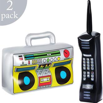 Zomer Opblaasbare Boom Box Blow Up Retro Mobiele Telefoon Water Game Swim Party Fancy Dress Accessoires Voor Mannen vrouwen 03