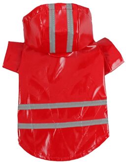 Zomer Outdoor Puppy Pet Regen Jas Hoody Waterdichte Hond Regenjas Jassen Pu Regenjas Voor Honden Katten Kleding Kleding rood / M