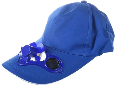 Zomer Outdoor Solar Sun Power Hat Cap Cooling Cool Fan voor Golf Baseball Sport blauw