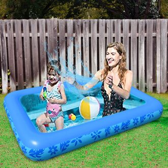 Zomer Outdoor Tuin Opblaasbare Vierkante Zwembad Voor Familie Kinderen Inflatie Zwembad Baby Oceaan Bal Zand Zwembad Bad Speelgoed