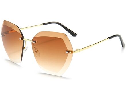 Zomer Oversized Randloze Zonnebril Driver Bril Vrouwen Vierkante Metalen Frame Clear Lens Zonnebril Vintage Sunglass H