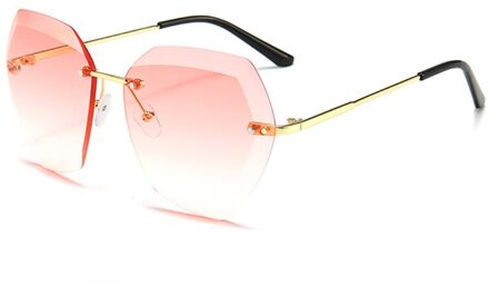 Zomer Oversized Randloze Zonnebril Driver Bril Vrouwen Vierkante Metalen Frame Clear Lens Zonnebril Vintage Sunglass