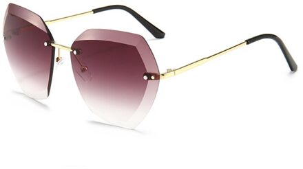 Zomer Oversized Randloze Zonnebril Driver Bril Vrouwen Vierkante Metalen Frame Clear Lens Zonnebril Vintage Sunglass