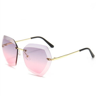 Zomer Oversized Randloze Zonnebril Driver Bril Vrouwen Vierkante Metalen Frame Clear Lens Zonnebril Vintage Sunglass