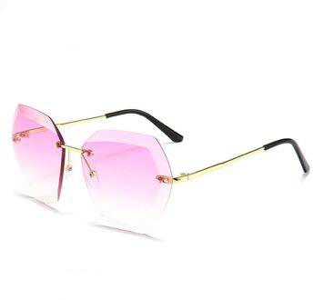 Zomer Oversized Randloze Zonnebril Driver Bril Vrouwen Vierkante Metalen Frame Clear Lens Zonnebril Vintage Sunglass